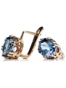 Σκουλαρίκια Vintage Aquamarine από ροζ χρυσό 14 καρατίων vec016r